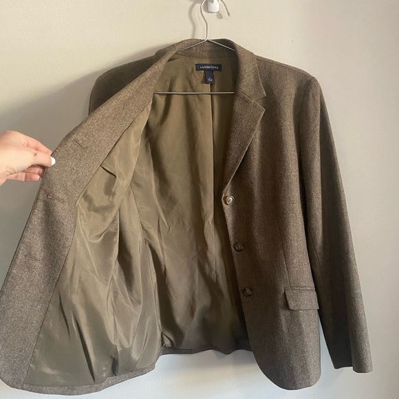 Lands End Herringbone Wool Blend Blazer - Picture 8 of 8